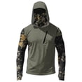 thumbnail image 5 of Men's UPF 50+ Sun Hoodie Long Sleeve Hooded Fishing Shirt Digital Camo Sleeve Pullover Cooling Ice Silk Breathable Quick-Dry Moisture Wicking 4-Way Stretch for Commute Fishing Hiking Gray L, 5 of 5