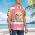 thumbnail image 5 of Daiia A Funny Cat Hawaiian Shirt for Men Gentle Cotton Regular Short Sleeve Casual-Small, 5 of 9