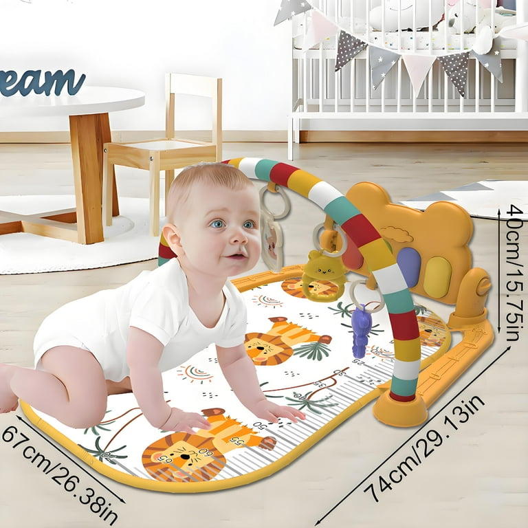 Baby Gym Mat,POPO Upgrade Baby Play Mat with Music and Toys for