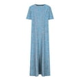 thumbnail image 5 of STETMN Maxi Dress for Women Short Sleeve V Neck T Shirt Loose Oversize Flowy Long Dresses, 5 of 6