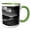Green/White, variant on 3drose, Black and White Landscape View of Loch Arkaig, Highlands of Scotland, 11oz Two-tone Green Mug