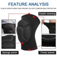 thumbnail image 5 of Rodillera de esponja deportiva, equipo protector, coderas, Protector de rodilla para ciclismo, protección gruesa Eva para motocicleta, 1 par negro, 5 of 5