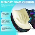 thumbnail image 5 of Premium Gaming Pattern Memory Foam Seat Cushion Ergonomic Chair Pad for Office Chair, Car, Airplane & Bleachers Sciatica, Tailbone Hip & Back Pain Relief - Chair Cushion for Long Office Workers., 5 of 5