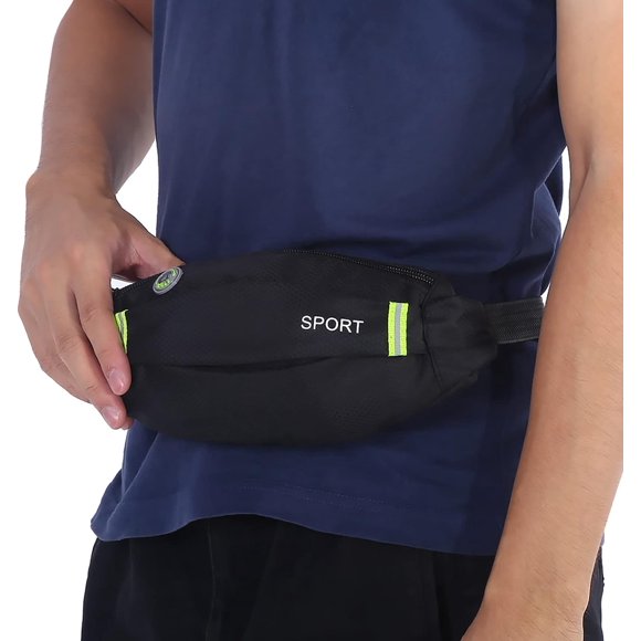 YISITIAN Sacs de Taille pour Course, Hommes Femmes Sport Extérieur Course Cyclisme Sac de Ceinture en Nylon (Noir) CA919-3816