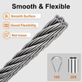 thumbnail image 5 of Rectoo 1/8" wire cable, 100ft Wire Rope Metal Cable With Loop Sleeve And Steel Thimble, 7x7 marine stainless steel Strand Core Perfect For Deck Railing System, Outdoor hanging kit, garden fence (SR03), 5 of 5