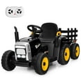 thumbnail image 1 of Pemberly Row 12V Kids Ride On Tractor with Trailer Ground Loader Black, 1 of 8