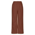 thumbnail image 6 of Diufon Women's Corduroy Pants Casual Mid-Rise Elastic Waist Pant Vintage Wide Leg Loose Trouser with Pockets, 6 of 7
