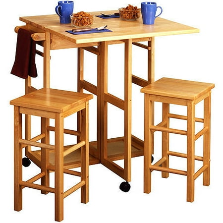 Spacesaver 3 Piece Square Breakfast Set, Natural