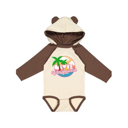 

Inktastic I Love California with Ocean and Palm Trees Gift Baby Boy or Baby Girl Long Sleeve Bodysuit