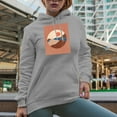 thumbnail image 2 of Aesthetic Minimalism Boho Mountain & Sun Art Merch Gift, Heather Grey Hooded Sweatshirt or Hoodie, Small, 2 of 5