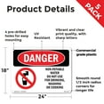 thumbnail image 2 of Non OSHA Danger Rigid Plastic Sign 24 Inch x 18 Inch - 5 Pack, 2 of 8