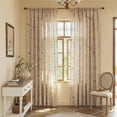 thumbnail image 2 of Floral Curtains 63 Inches Long 2 Panels Set Coquette Rod Pocket Drapes Short Boho Bedroom Semi Sheer Window Curtain Panels Farmhouse Living Room Rose Decorations Tassel Window Treatments, 2 of 6