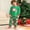 Green Kids, variant on Usaibhir Matching Family Pajamas Sets Christmas PJ's with Christmas Printed Long Sleeve Tee and Bottom Loungewear Sleepwear