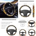 thumbnail image 3 of Renewold American Tribal Sunflower Bee Retro 12 Pieces Car Seat Cover Auto Steering Wheel Cover, Seat Belt Strap Wrap Cover Armrest Pad Handbrake Cover Gear Shift Cover+Sedans Cup Holder Coasters, 3 of 7