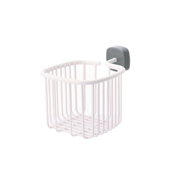 Inteprter Portarrollos de papel, estante montado en la pared para baño, cesta colgante hueca, taza para cepillo de dientes, estante para Juegos de accesorios de baño Blanco Gris