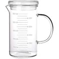 thumbnail image 1 of 26-27 500ml Glass Measuring Cup Measuring Jug with Scale Heat-Resistant Transparent Glass Cup with Glass Lid Measuring Container for Microwave Milk Co, 1 of 5