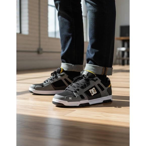 Tenis Dc Shoes Hombre Caballero Stag Gris Negro Casual Skate gris 7.5 MX
