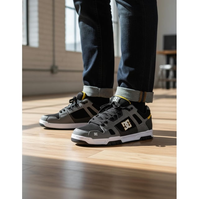 Tenis Dc Shoes Hombre Caballero Stag Gris Negro Casual Skate gris 8 MX