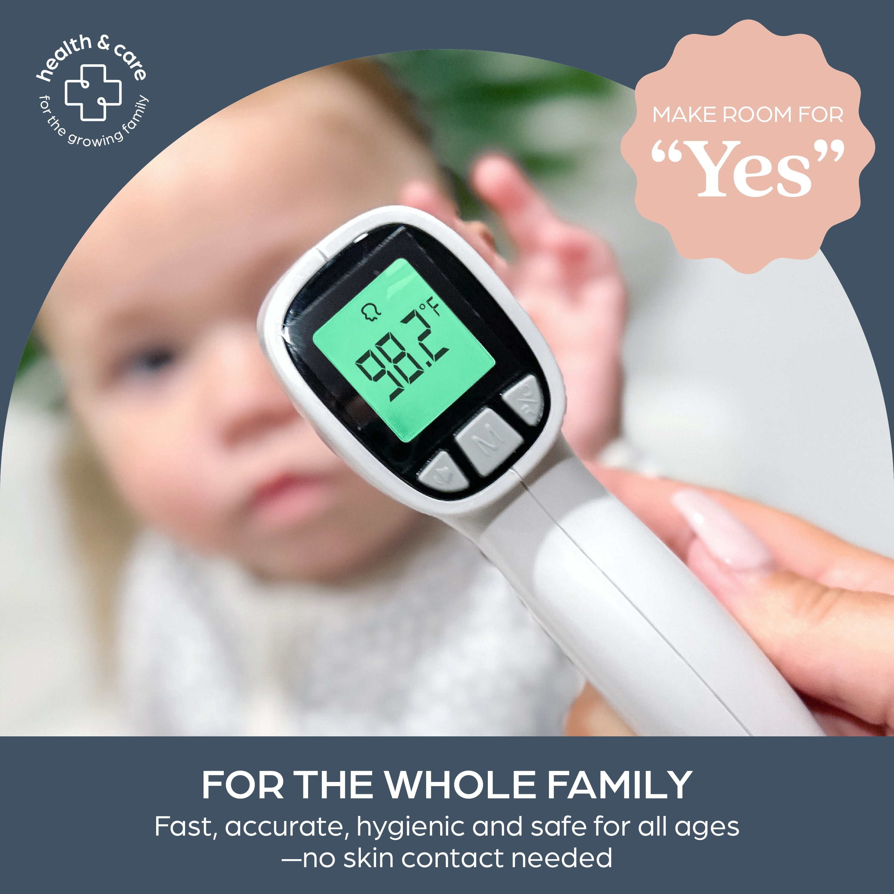 Dreambaby® Non-Contact Rapid Response Infrared Digital Forehead Thermometer - 20 Readings Memory Recall, 10 sec Shut-Off - for Infants, Children, and Adults - White