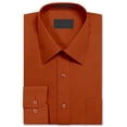 thumbnail image 2 of Men's Dress Shirt Long Sleeve Regular Fit Button Up Pocket Solid Standard Cuff Copper, 2 of 2