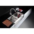 thumbnail image 5 of Elysian Farmhouse 36" 40/60 Dual Basin Handmade Stainless Steel Kitchen Sink, 5 of 17