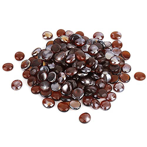 Amber Stanbroil 10-Pound 1/2 Inch Fire Glass Drops for Fireplace Fire Pit 