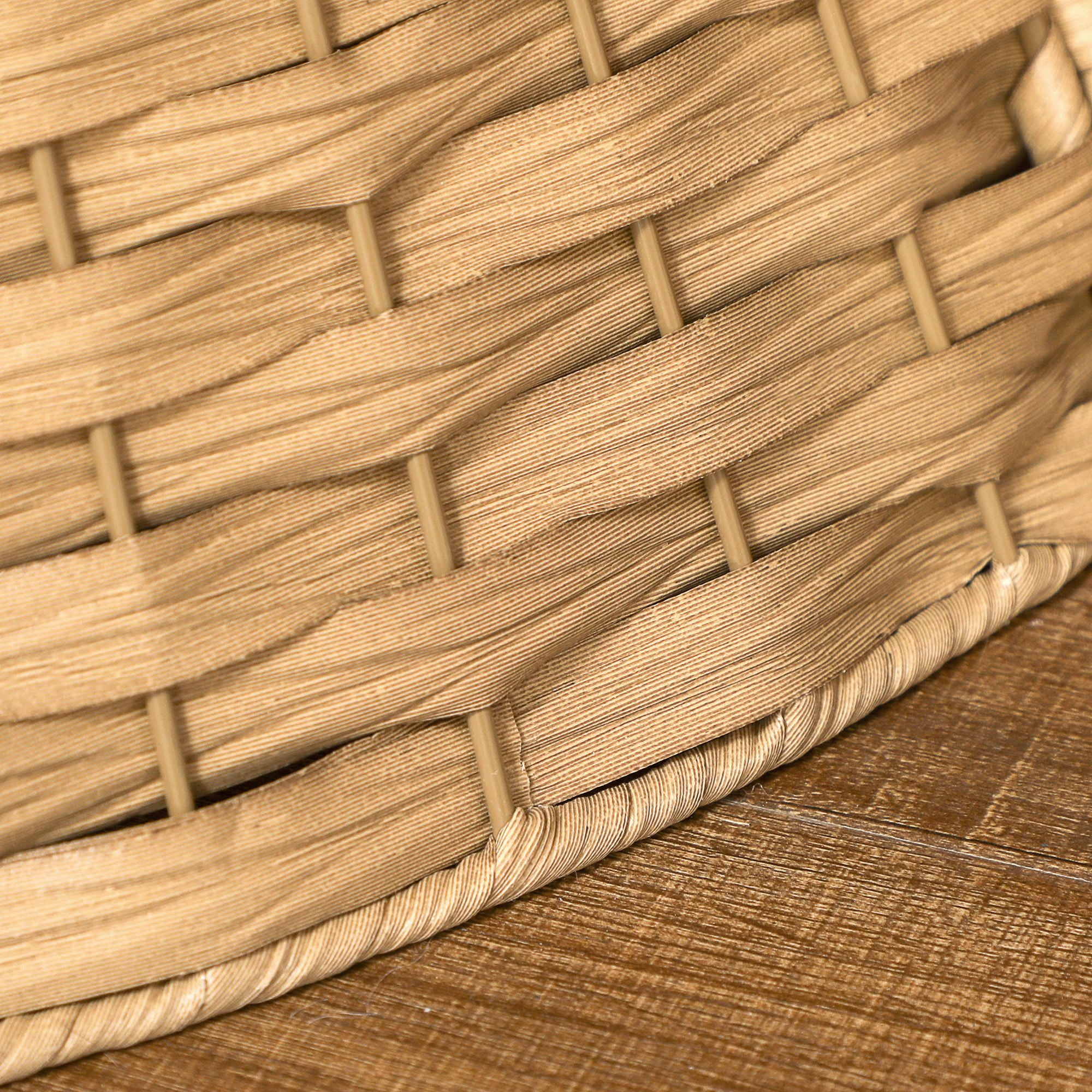 Woven Christmas Tree Collar, Rustic Tree Skirt Alternative with Metal Wire Frame, 26.8 in Diameter, Hides Tree Stand and Keeps Pets Out, Holiday Home Decoration