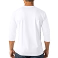 thumbnail image 4 of Hearthz Men's Baseball T-Shirts 3/4 Sleeve V Neck Button Up Henley Baseball Jersey Men Mens Casual Slim Fit T-Shirts Henley Shirts ,White S, 4 of 7