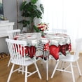 thumbnail image 2 of Valentines Day Round Tablecloth 60 Inch, Valentine Heart Tablecloth Buffalo Plaid Gnome Truck Table Cloth Cover for Dinner Party Wedding Decor, 2 of 6