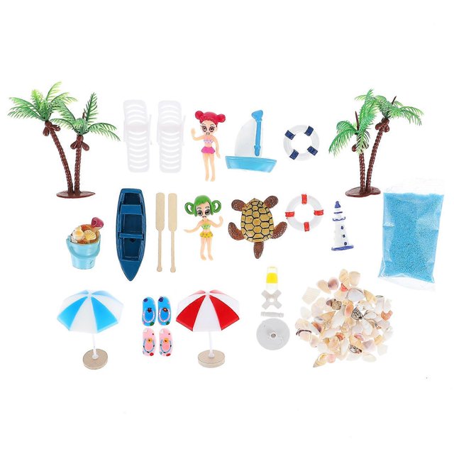 1 Set Micro Landscape Miniatures Beach Ocean Miniature Beach Ornament Kit