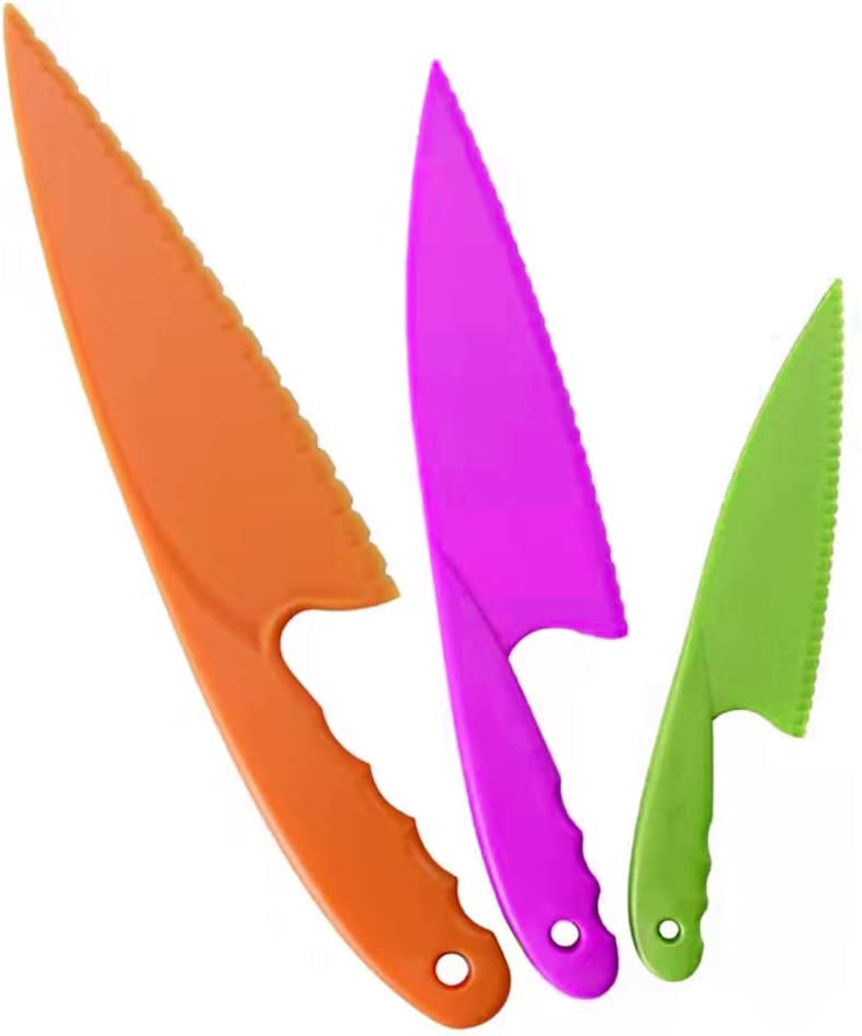Plastic cake Knife, Children's Kitchen Safety Knife 3 piece set Nylon
