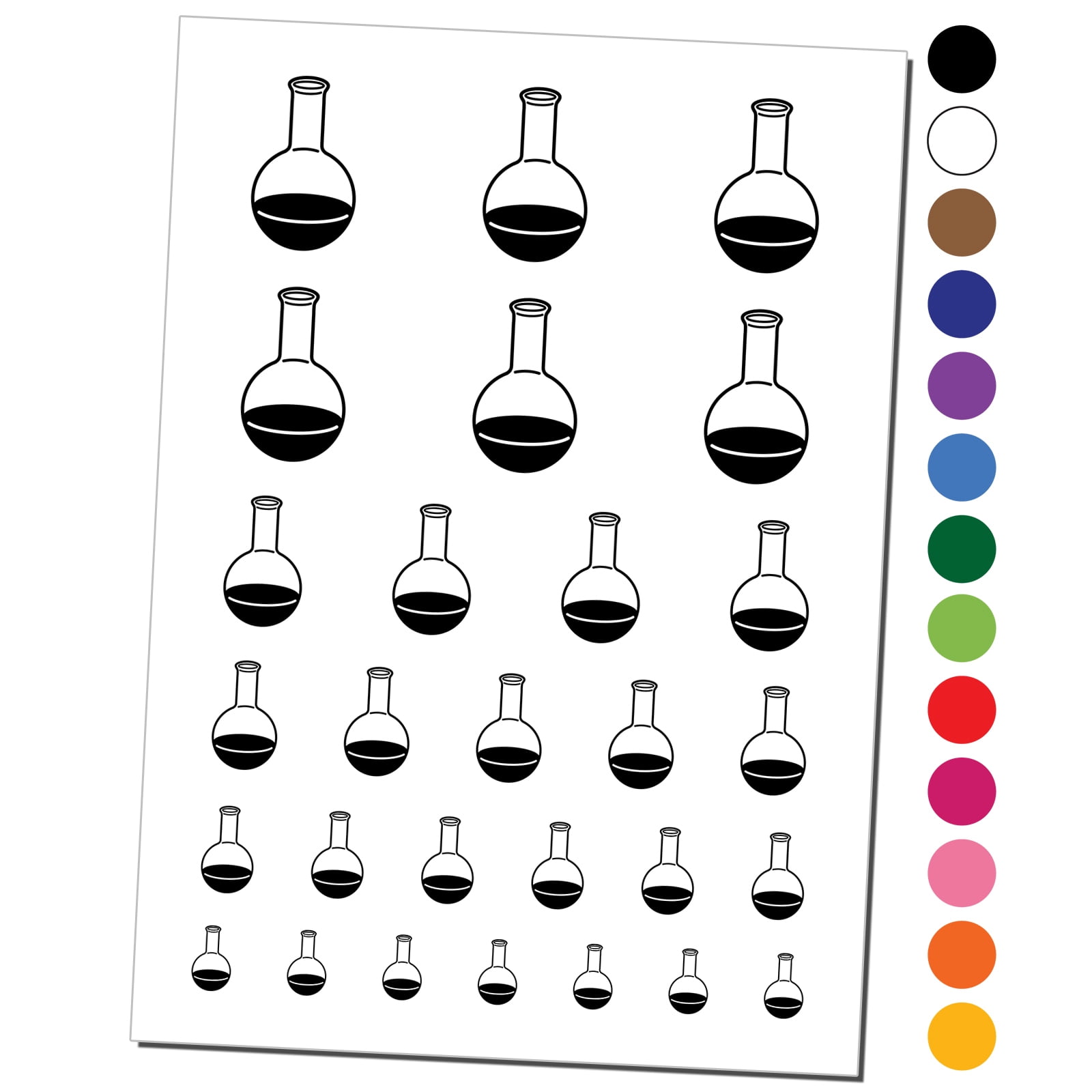 Glass Boiling Flask Chemistry Science Water Resistant Temporary Tattoo