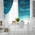thumbnail image 5 of Fsddascl Teal Turquoise Waves Blackout Curtains for Bedroom/Living Room, Thermal Insulated Kitchen Curtains, Ombre Coastal Ocean Water Abstract Grommet Darkening Window Treatment Drapes 52"x45"x2, 5 of 8