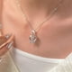 thumbnail image 1 of Collar de Lazo Rosa con Dije de Corazón de Circonita para Concienciar Sobre El Cáncer de Mama | Joyería de Aleación de Plata para Apoyo y Esperanza | Regalo Inspirador para Sobrevivientes y Simpatiza, 1 of 6