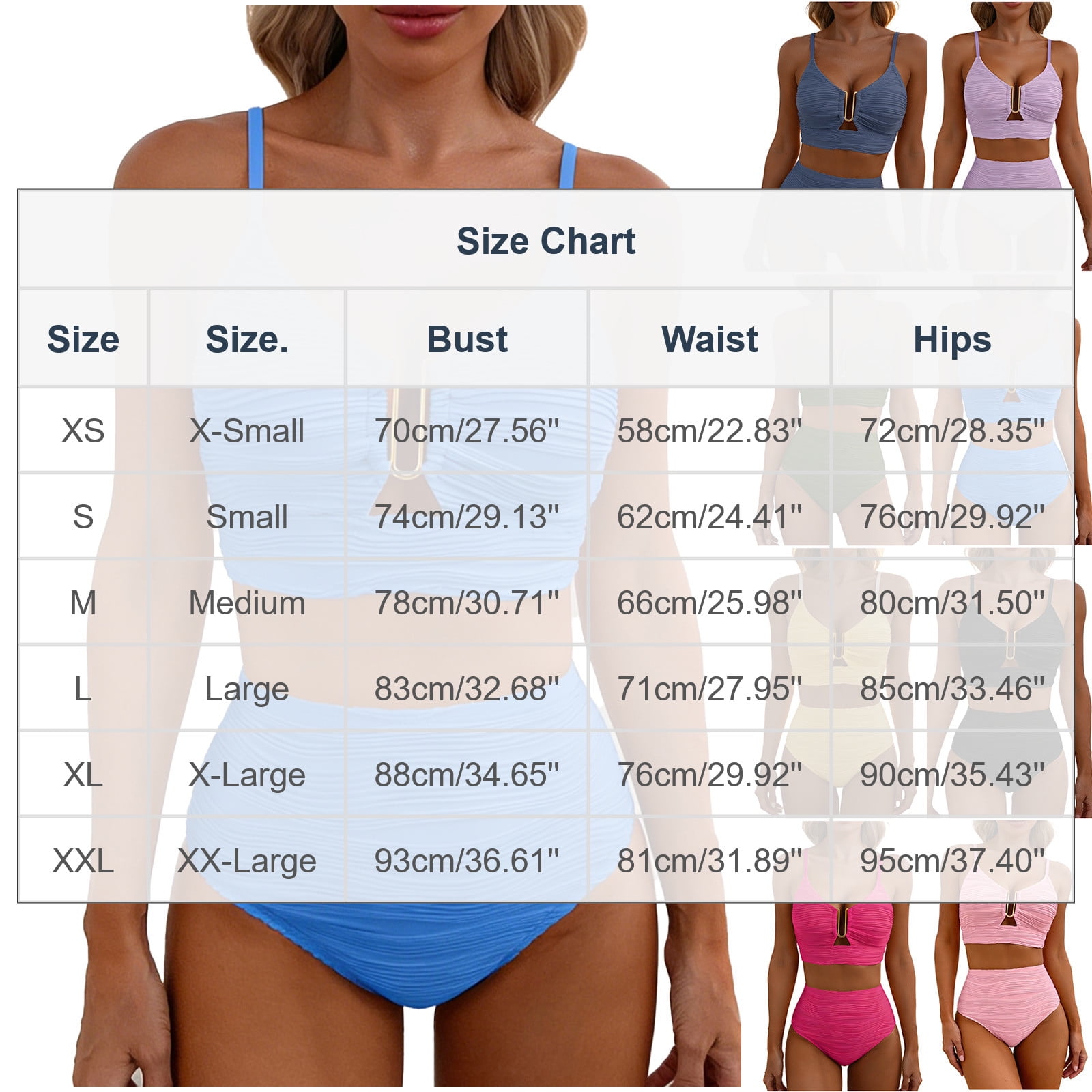 Womens Tankini Swimsuits 2 Piece Push-Up Bikini Sets Ladies Trendy Solid Color V Neck Tops High Waisted Shorts Beach Swimwear Bathing Suits