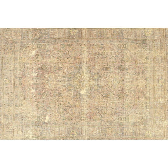 Ahgly Company Indoor Rectangle Traditional Brown Gold Persian Area Rugs, 7' x 9'