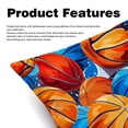 thumbnail image 2 of Basketball Throw Pillow Inserts Set Covers of 2 Decorative Velvet Throw Pillows with Unique Patterns - 16x16, 18x18, 20x20 Inches for Home Decor and Gifts, 2 of 6