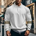 thumbnail image 2 of pstuiky Camisas para hombre de manga larga, Top de manga larga con cuello y hebilla para hombre Tops de talla grande para hombre xxxl, 2 of 9