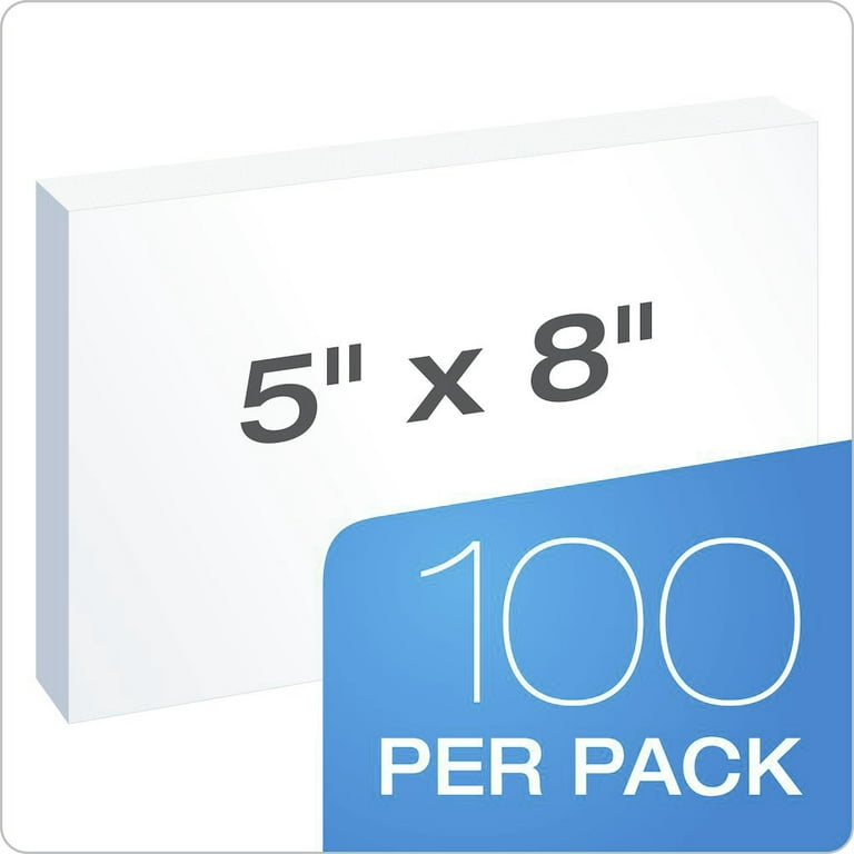 Oxford Unruled Index Cards, 5 x 8, White, 100/Pack