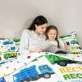 thumbnail image 4 of Castle Fairy Trash Truck Boy 7-Piece Bedding Comforter Set, King Size, Garbage Truck, Cartoon Truck, 4 of 8