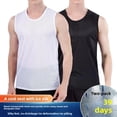 thumbnail image 2 of Chaleco deportivo de seda helada para hombre, ropa interior de malla, capa Base, sudadera blanca pura, ropa interior cómoda y transpirable para el hogar, verano, 2 of 5