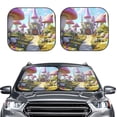 thumbnail image 2 of Gukieu Dreamy Mushroom House Print Car Windshield Sun Visor, Foldable Anti-UV Car Sun Visor Suitable for Vans, Trucks Car Accessories-Small, 2 of 6