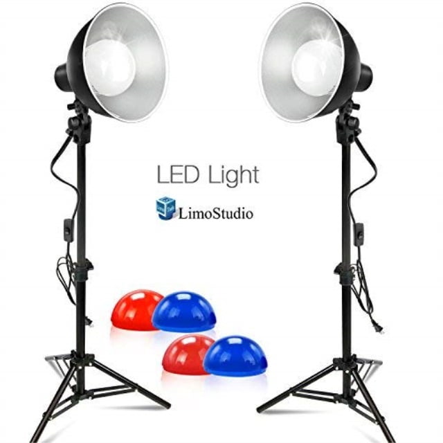 limostudio set of 2 led table top photo studio bowl reflector lighting