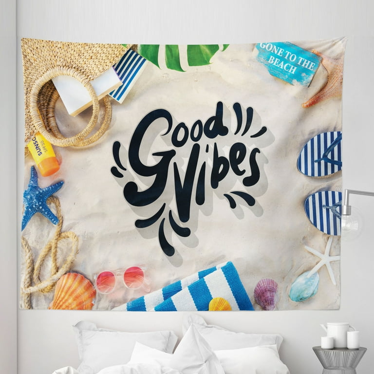 Chill Tapestry Beach Concept Seacoast Shoreline VacatiHoliday Travel Wellnessme Fabric Wall Hanging Decor for Bedroom Living Room Dorm 5 Sizes Multicolor by Ambesonne Walmart
