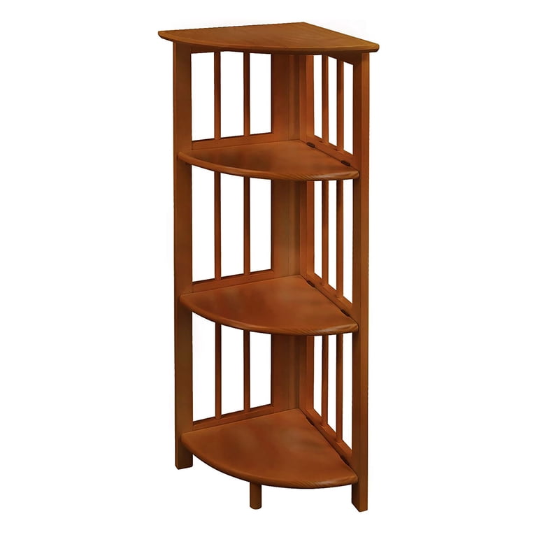 Casual Home 38" Wooden Corner Folding Bookcase, Honey Oak photo 1