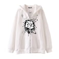 thumbnail image 2 of Dark hip-hop gótico Harajuku Y2k calavera marca impresa cremallera Sudadera con capucha hombres y mujeres Harajuku chaqueta sudadera, 2 of 5