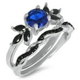 thumbnail image 4 of LaRaso & Co His Hers Wedding Set 3 Piece TRIO Matching Couples Rings Silver Black Titanium Hers 8 His 10, 4 of 6