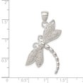 thumbnail image 2 of Beautiful Sterling Silver Polished & Textured Dragonfly Pendant, 2 of 2