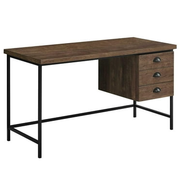 HomeRoots 333550 30 in. Particle Board & Black Metal Computer Desk with a Hollow Core