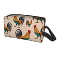 thumbnail image 2 of Goofa Rooster Printed Toiletry Bag with Handle,Large Capacity Travel Makeup Cosmetic Bag for Women, Carry on Airport Airline Compliant Bag, 2 of 9